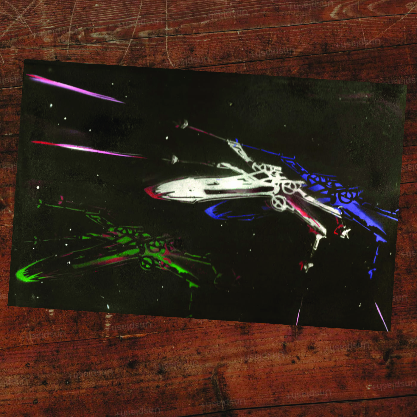 Red Five — stencil work