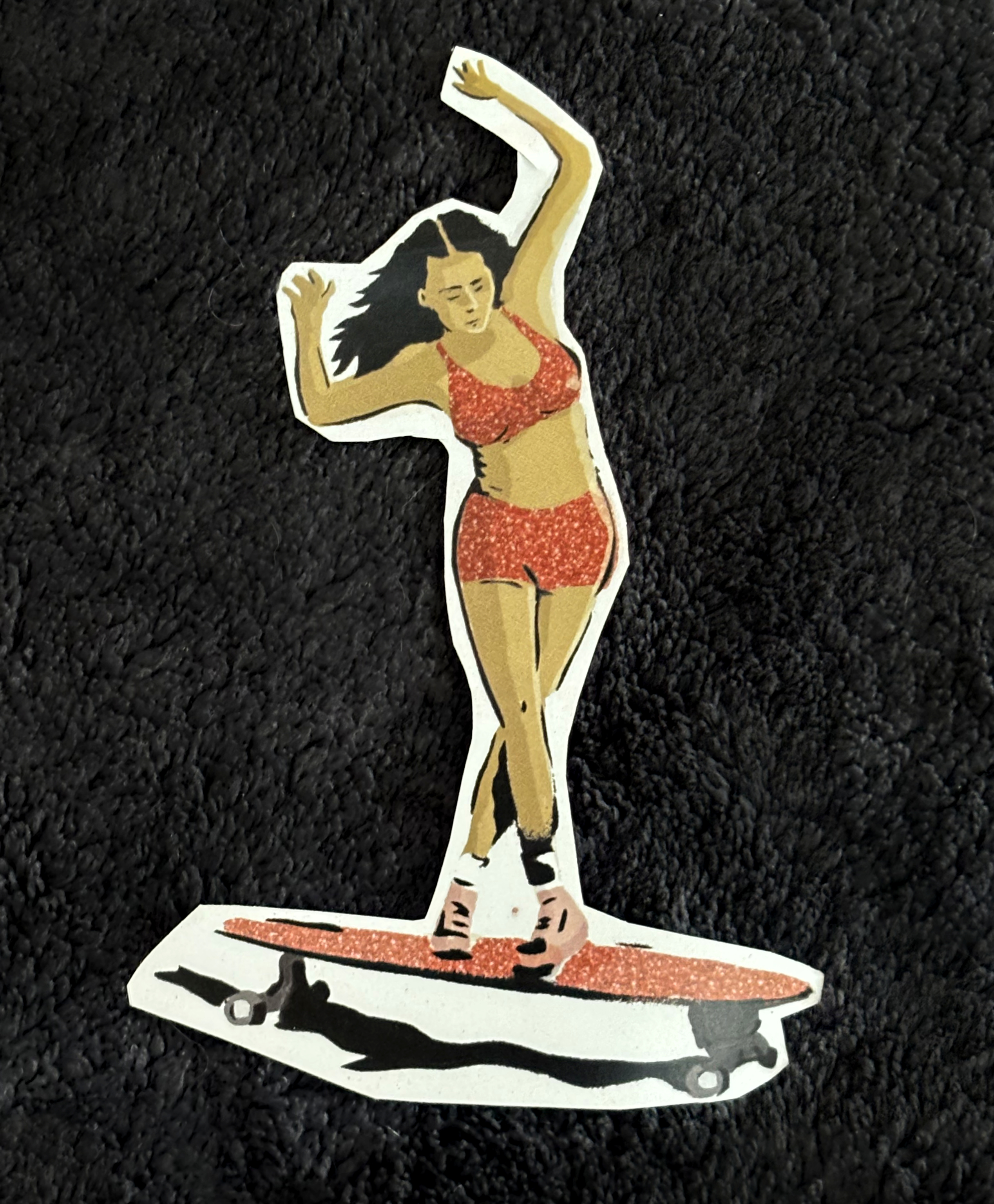Disco longboard girl sticker