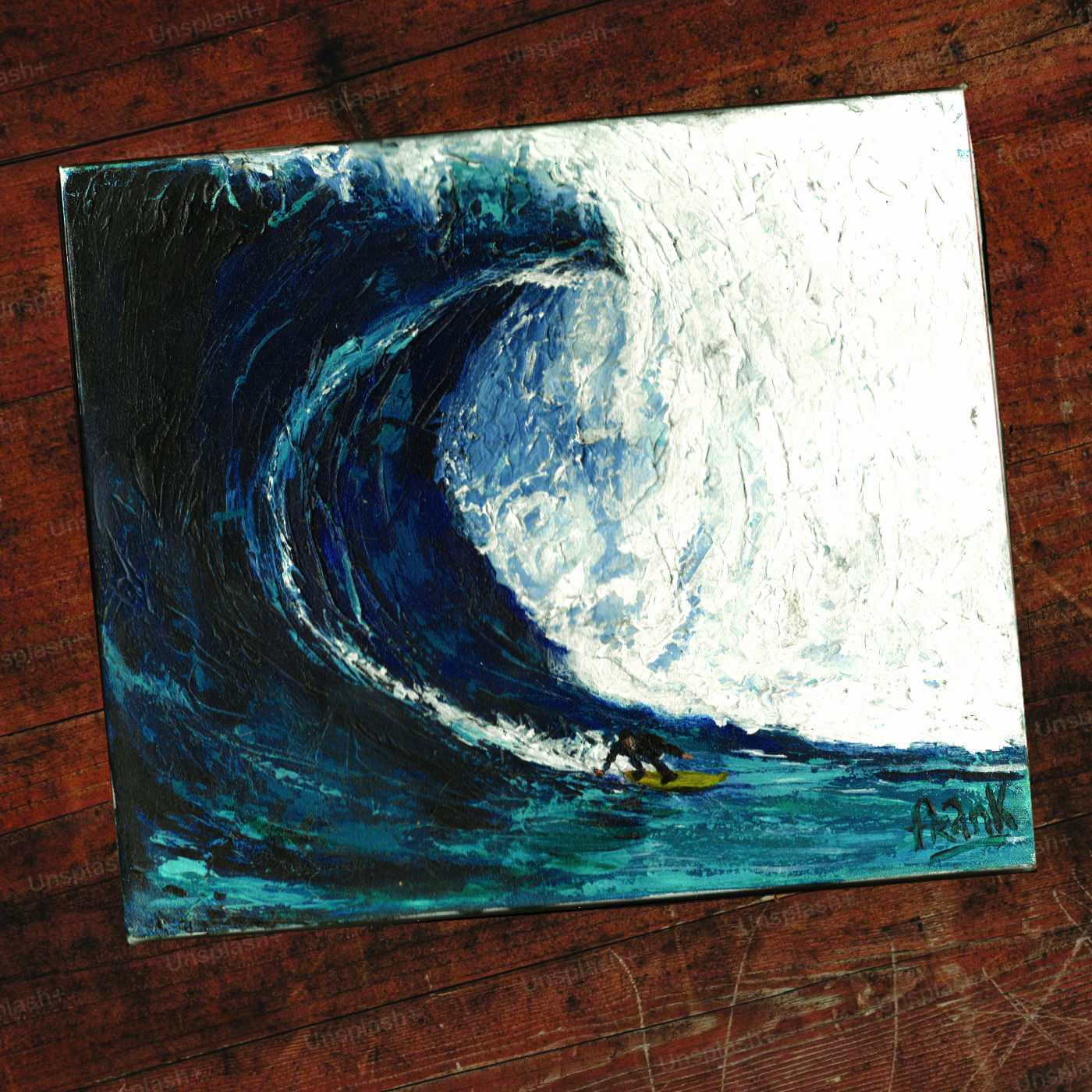 Surfing Jaws — thick acrylic on canvas